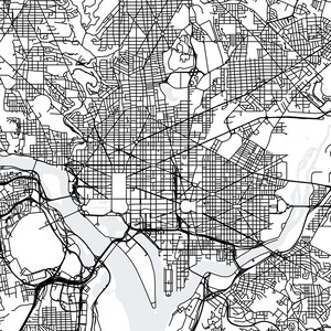 Washington D.C. Map Printable DC City Map Art Washington Map - Etsy