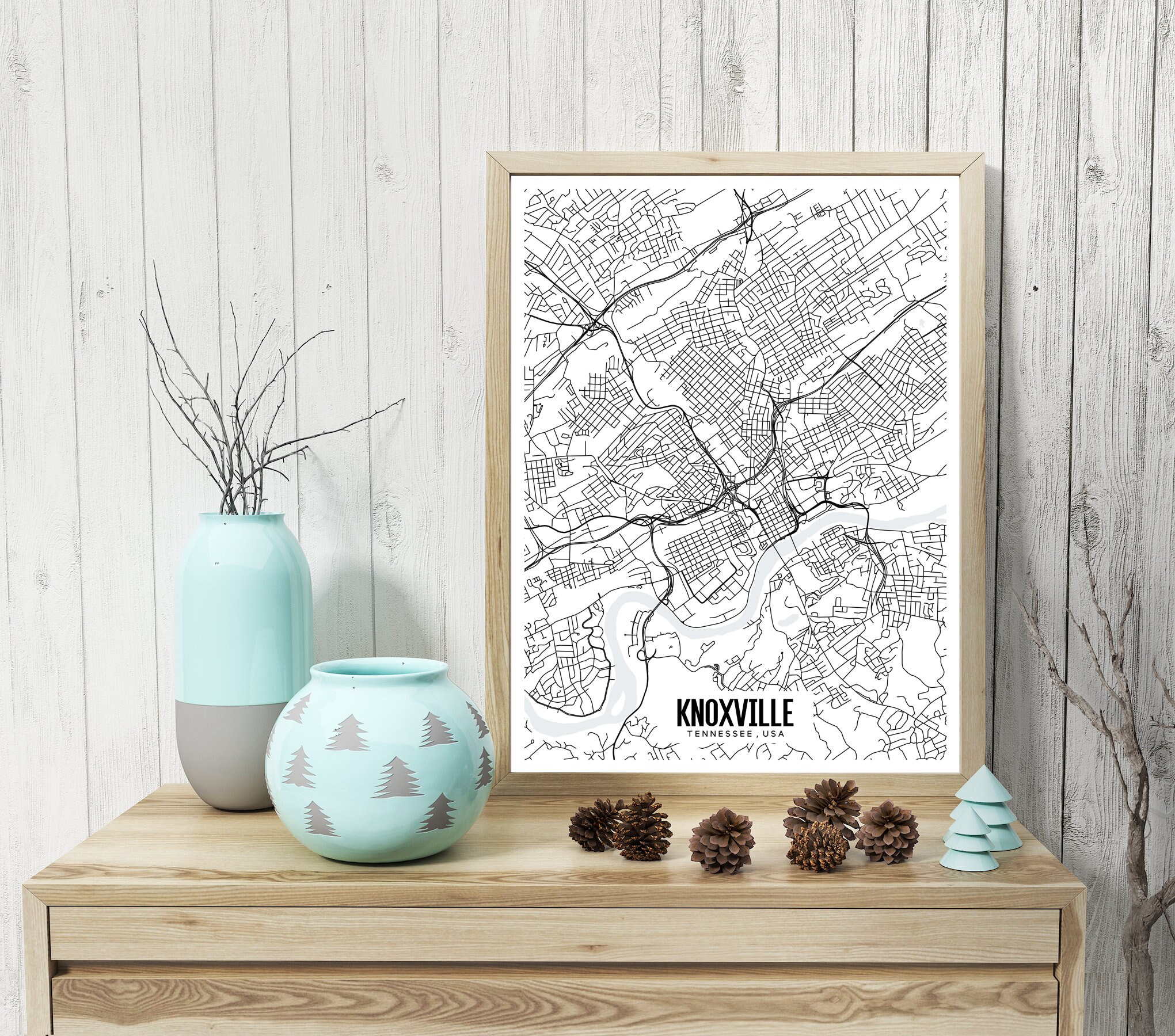 Knoxville Tennessee Printable Map Knoxville Map Art - Etsy