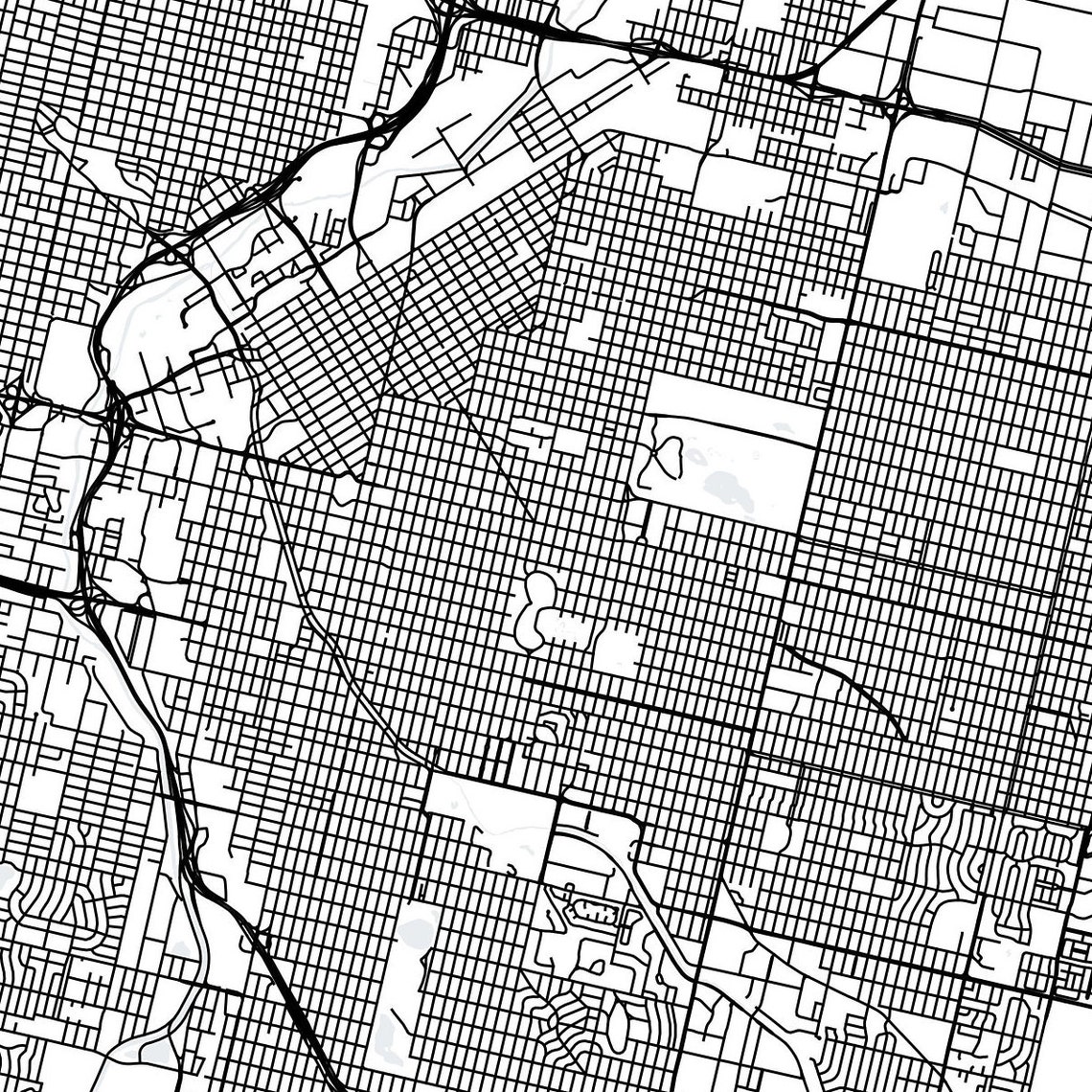 Denver Colorado Map Printable Printable Map for Office | Etsy