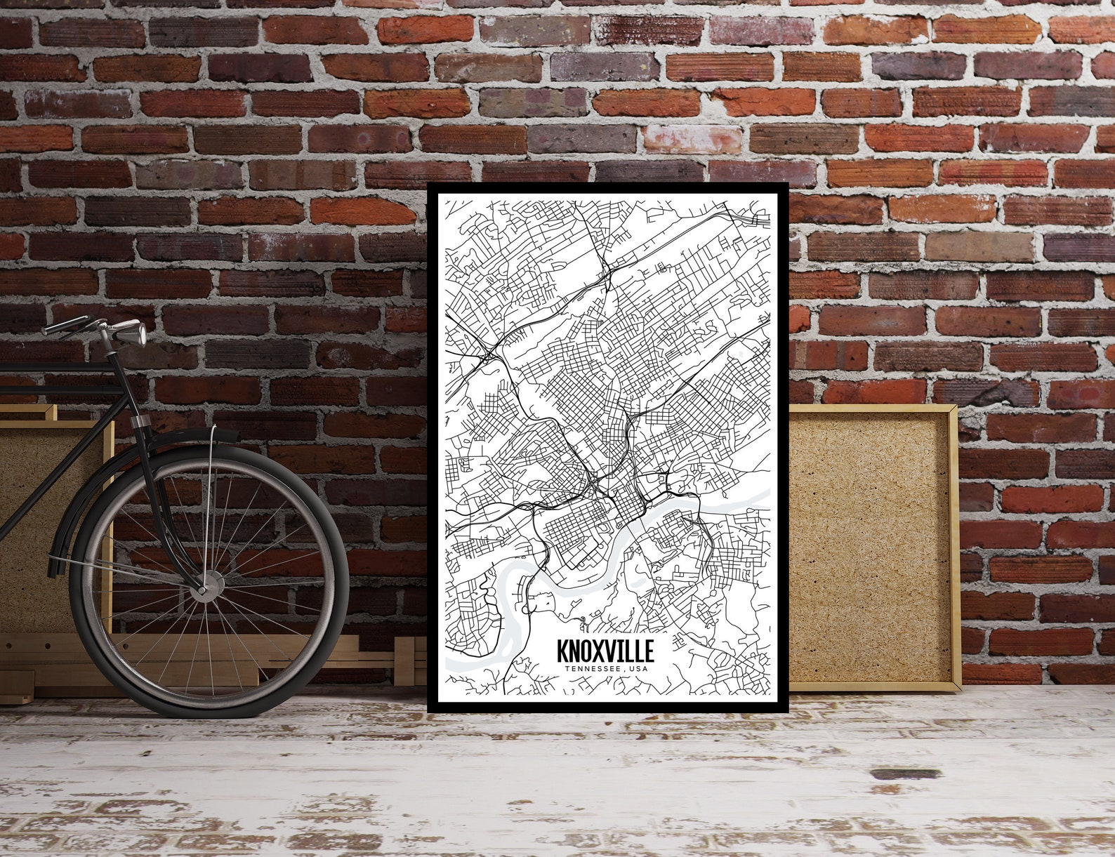 Knoxville Tennessee Printable Map Knoxville Map Art | Etsy