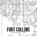 Fort Collins Colorado Printable Map Fort Collins CO Colorado - Etsy