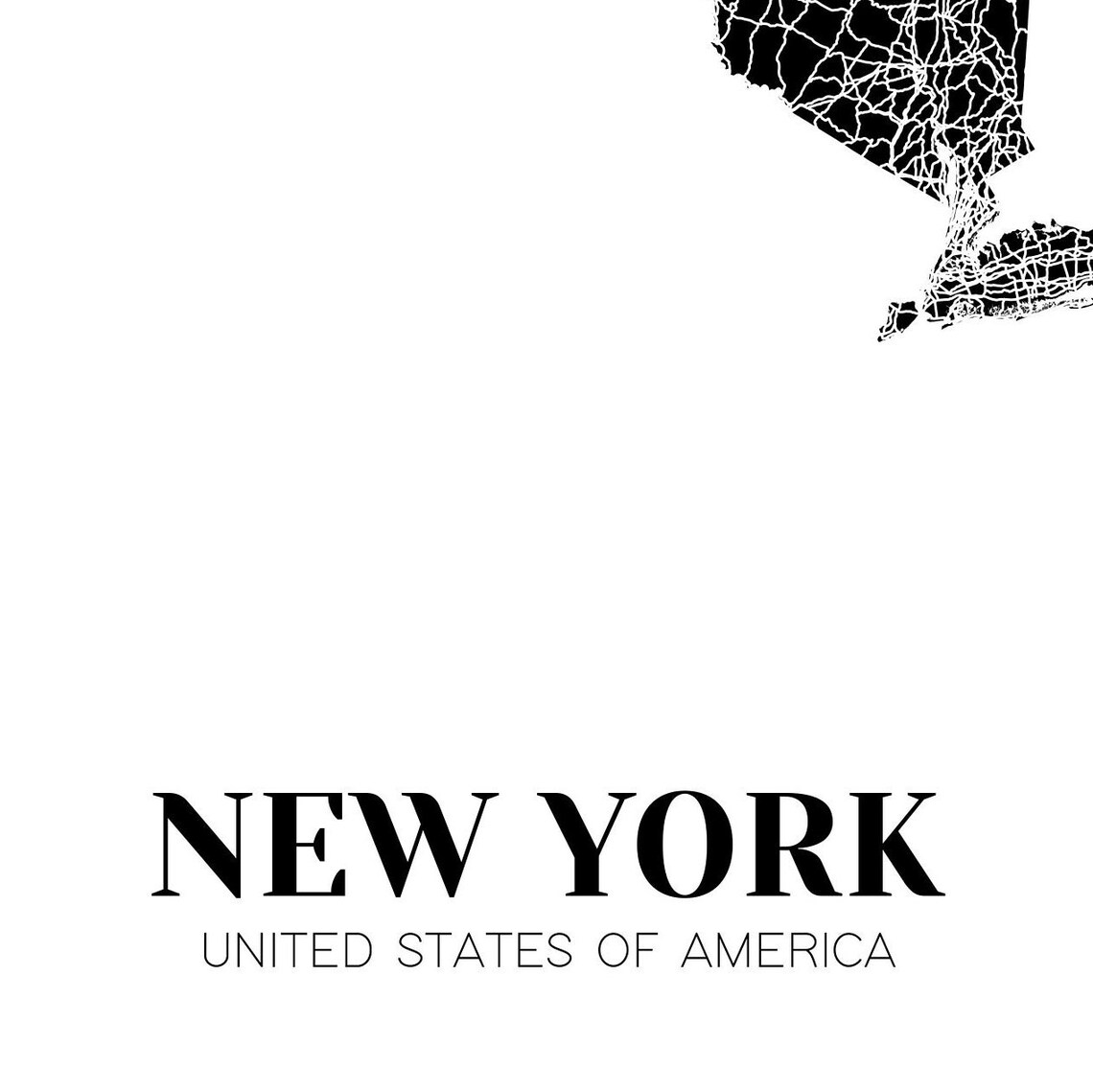 Map of New York Printable New York Map Printable NY Map - Etsy