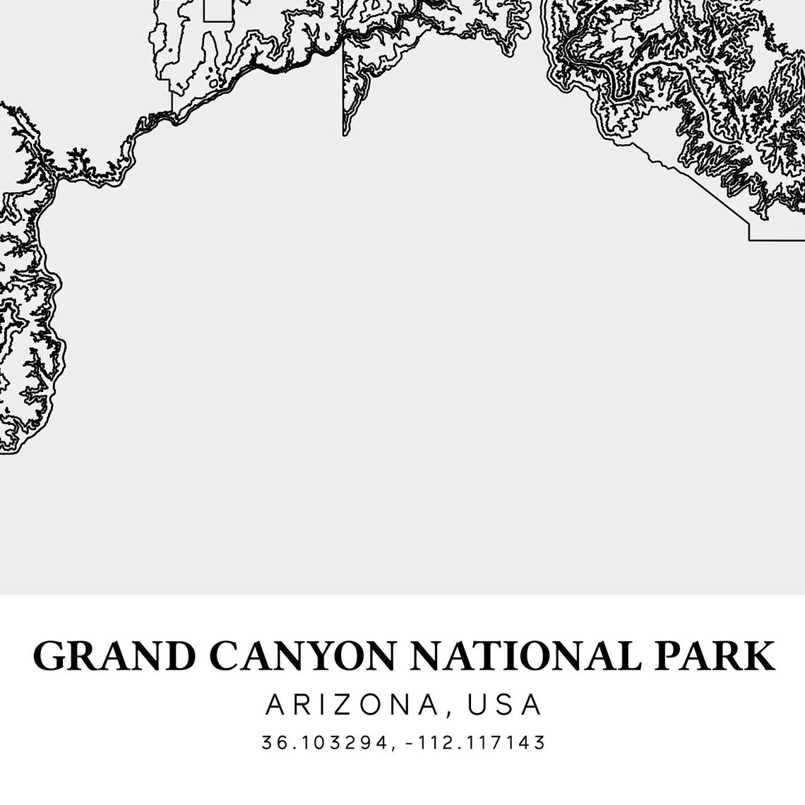 Grand Canyon National Park Printable Topographic Map Grand | Etsy