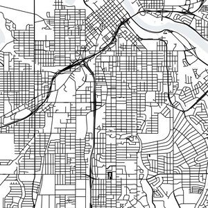 Shreveport Map Printable Shreveport Map Poster Louisiana Map - Etsy