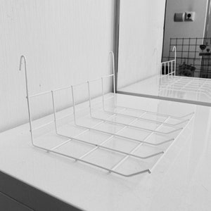 White Shelf for Wire Wall Grid, Wire Storage Basket For Wire Wall Grid, Gold, White, Rosegold