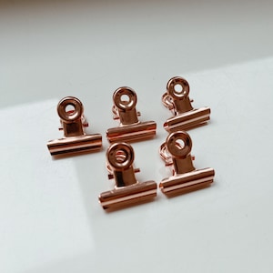 10 pcs metal rosa oro clips, clips de aglutinante de metal de cobre, rejilla de pared de alambre, tablero de notas de malla de fotos de oro