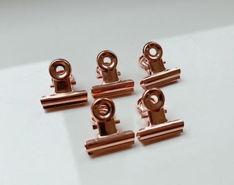 20 PCS Metal Rose Gold Clips, Copper Metal Binder Clips, Wire Wall Grid, Gold Photo Mesh Memo Board