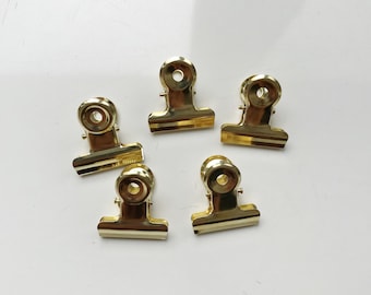 20 PCS Metal Gold Clips, Gold Large Metal Binder Clips, Wire Wall Grid, Gold Photo Mesh Memo Board