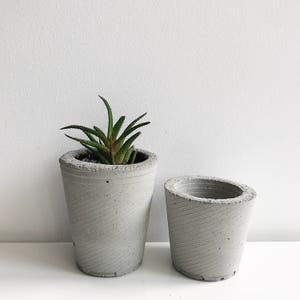 Set 2 Concrete Planter Concrete Bowl Concrete Succulent Planter, Urban Industrial Concrete Planter Gray Pot Modern Planter Cement Home Decor