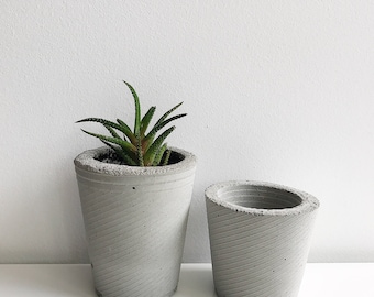 Set 2 Concrete Planter Concrete Bowl Concrete Succulent Planter, Urban Industrial Concrete Planter Gray Pot Modern Planter Cement Home Decor