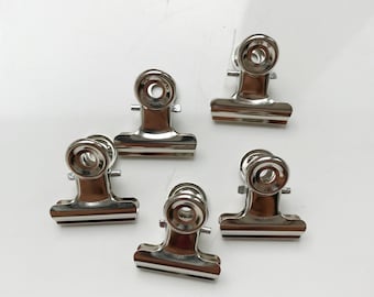 20 PCS Metal Silver Clips, Gray Large Metal Binder Clips, Wire Wall Grid, Photo Mesh Memo Board