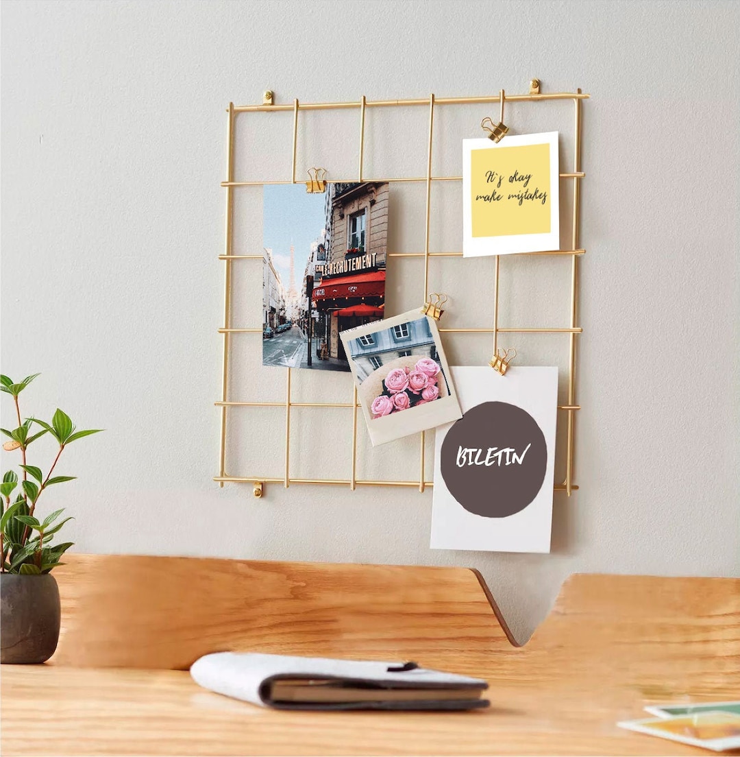 Gold Wire Wall Grid, FREE Clips, School Gold Photo Mesh