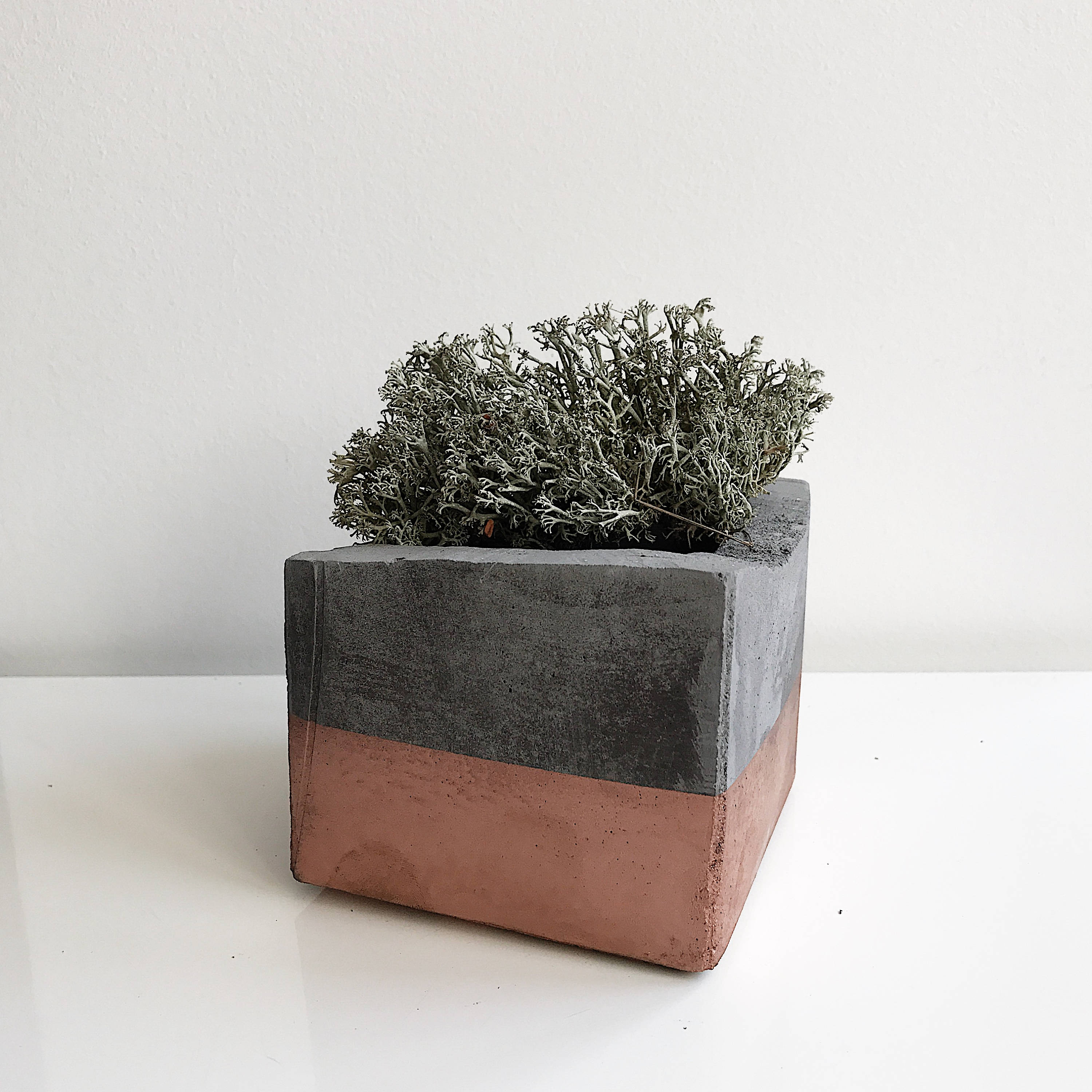 Jardinière en béton gris jardinière en cuivre géométriques succulentes jardinière en béton, jardinière en béton industriel urbain Rectangle gris Pot