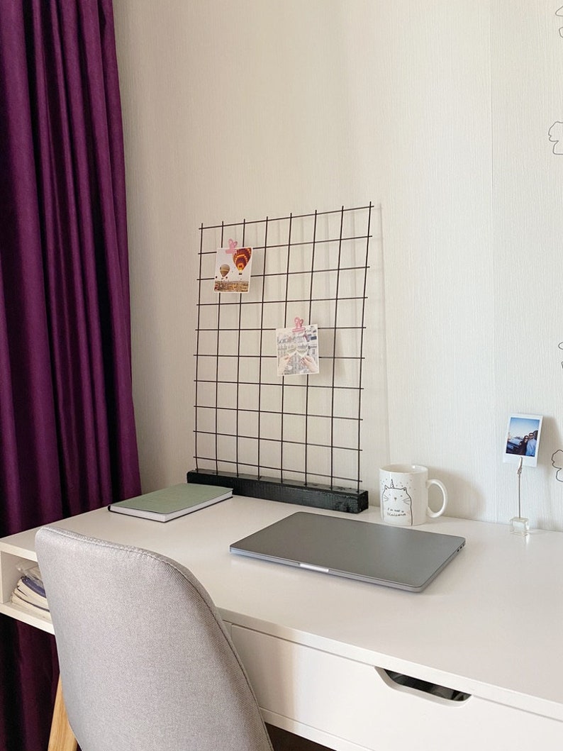 Black Wire Tabletop Grid FREE clips Golden Memo board Etsy