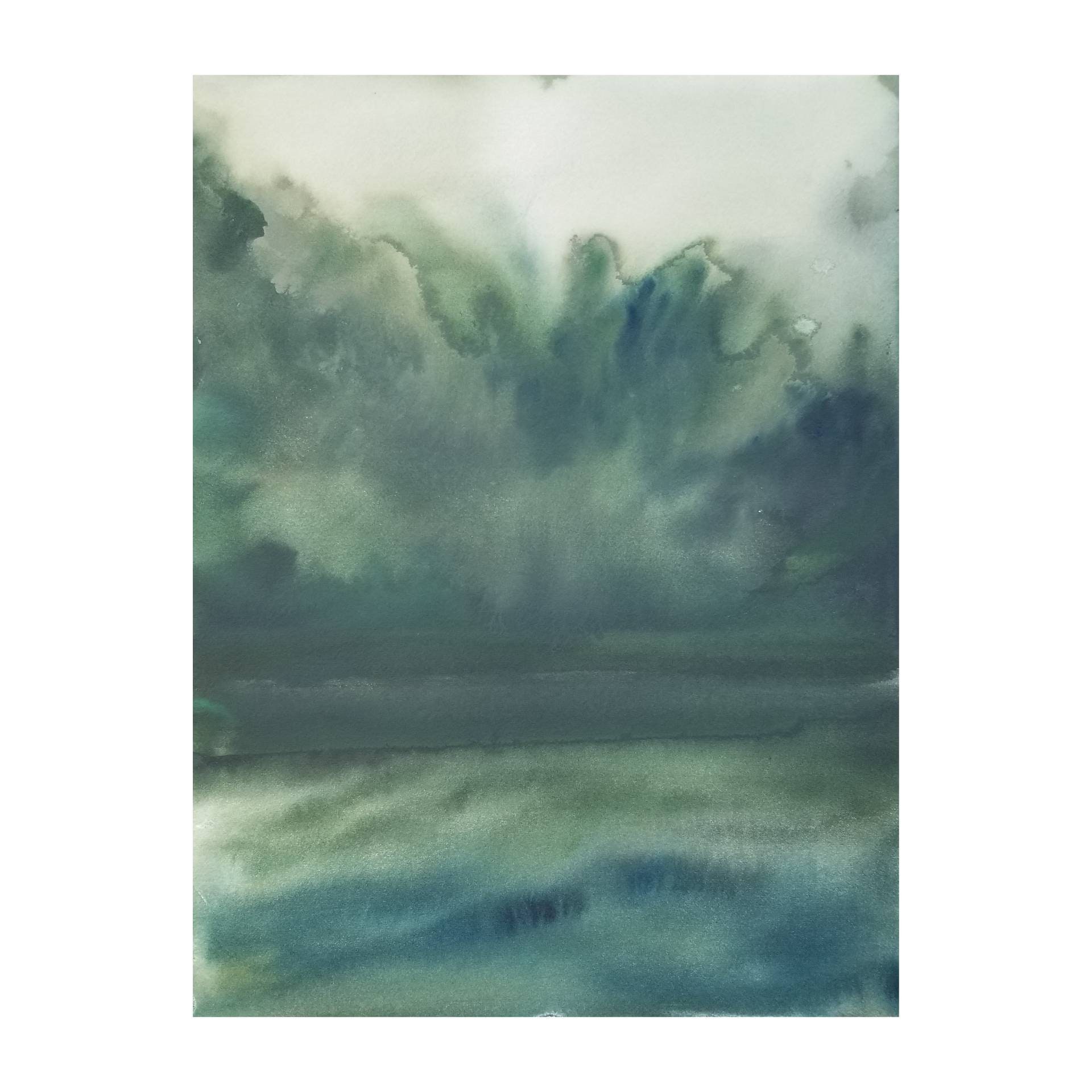 Original 12X16 Modern Painting/Minimalist Art/Green | Etsy