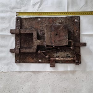Double Bolt Door Lock & Key From Central Italy - Late 18th or Early 19th Century