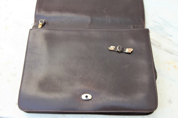 1970s Brown Ferragamo Shoulder Bag With Goldtone … - image 4
