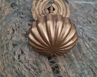 Solid Brass Doorknob For Exterior Door - Italian Antique
