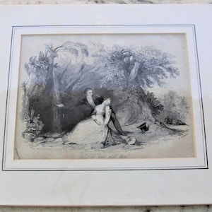 Victorian Engraving 1841 From the Book  Family Secrets by Sarah Ellis titled - Life Was Still There - Engraved by T Allom & H Beckwith