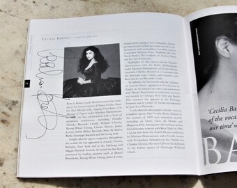Concert Programme Signed by Cecilia Bartoli the Great Italian Mezzo Soprano