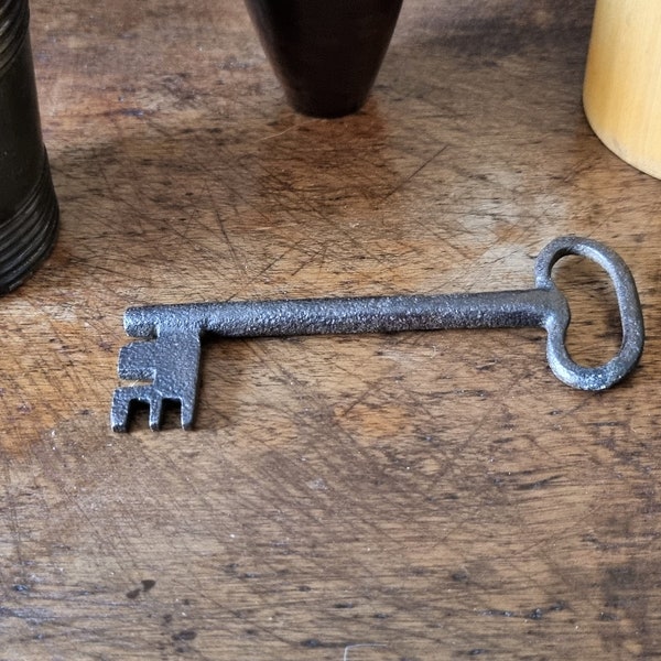 18th Century Hand Forged Key for a Warded Door Lock