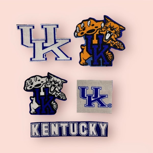 Kentucky Wildcats No Sew Applique Iron On Patch - Fabric University College NCAA Team Patches