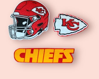 Kansas City Chiefs - No Sew Applique Iron On Patch - Fabric NFL Football Team Patches