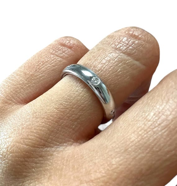 Cartier 18kt White Gold Diamond Wedding Band Sz 6 - Etsy