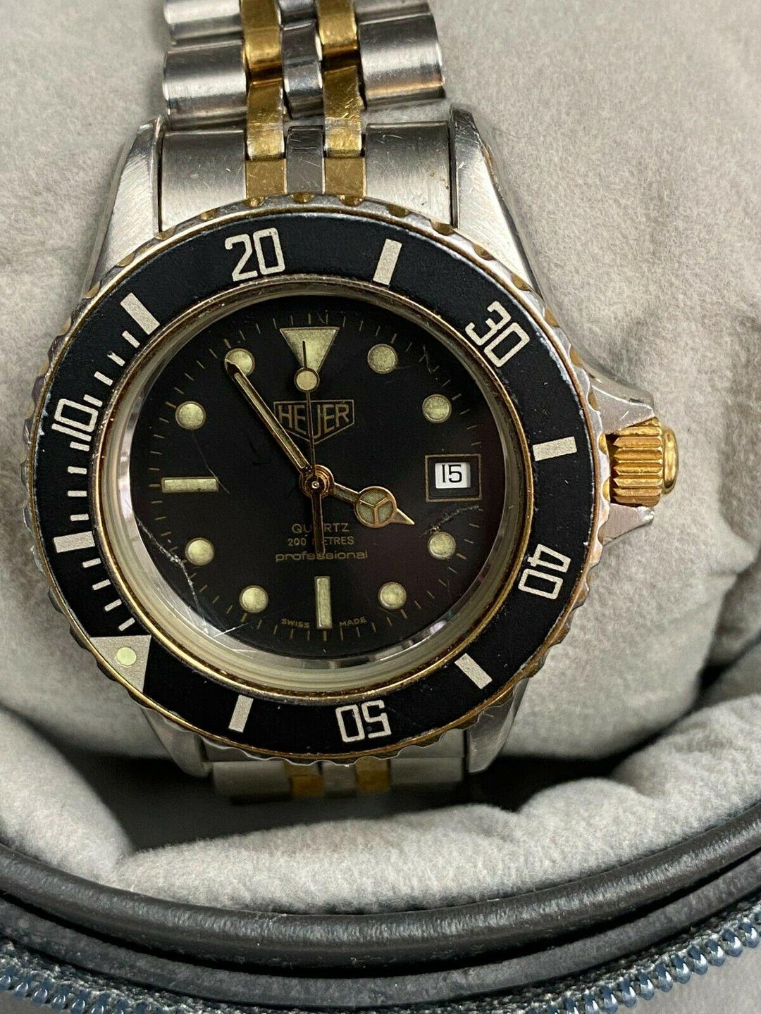 Vintage 32mm Tag Heuer 980.019 Gold Style Watch Etanche