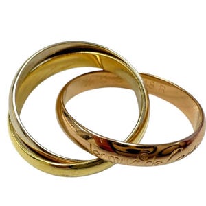 Cartier Trinity 18kt Tri-Color Gold 3 Rolling Band Ring- Size 5.25