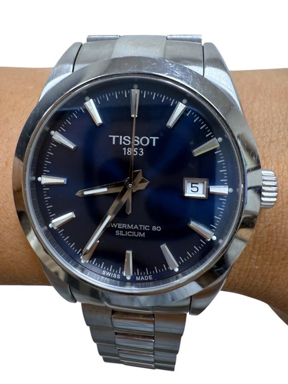 Tissot Gentleman Powermatic 80 Silicium Blue Dial Men's Watch - Etsy