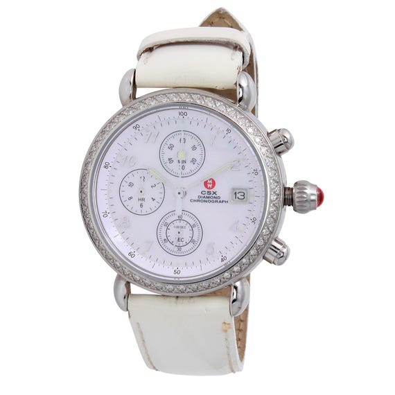 MICHELE CSX Diamond Watch Bezel Chronograph Ladies MOP Dial  display picture 3