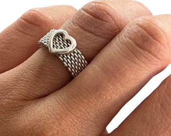 アクセサリー Tiffany heart ring Return to Tiffany® Full Heart Ring in Sterling Silver