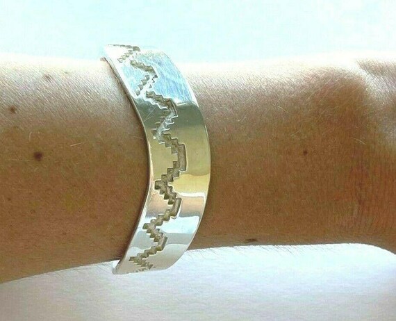 Important Vintage Native American Navajo Tommy Jackson Sterlingn Silver Rug Bracelet Important Vintage Native American Navajo Tommy Jackson Sterlingn Silver Rug Bracelet