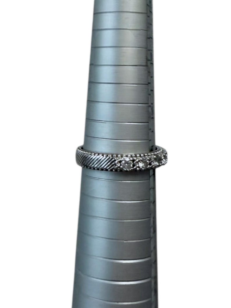 Ripka Stack Rings Judith Ripka Sterling Silver 4.5m M Beaded Cable Stackable CZ Band Ring ...