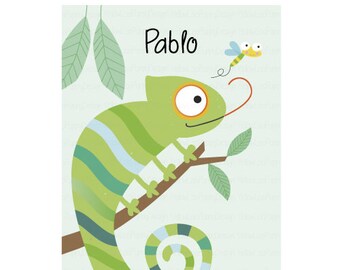 Chameleon Poster Etsy Chameleon Poster Etsy
