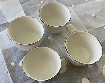 Small White Porcelain Bowl, Set of 4, 3.5"