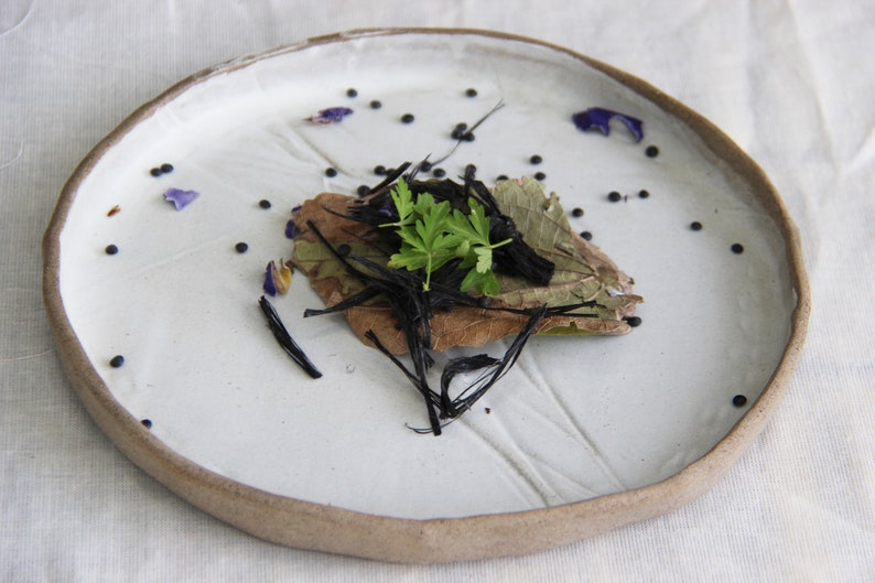 9 Ceramic Dinner Plate Raised Edges Etsy