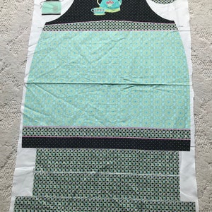 Kitchen Love Teapot Aqua Apron Panel