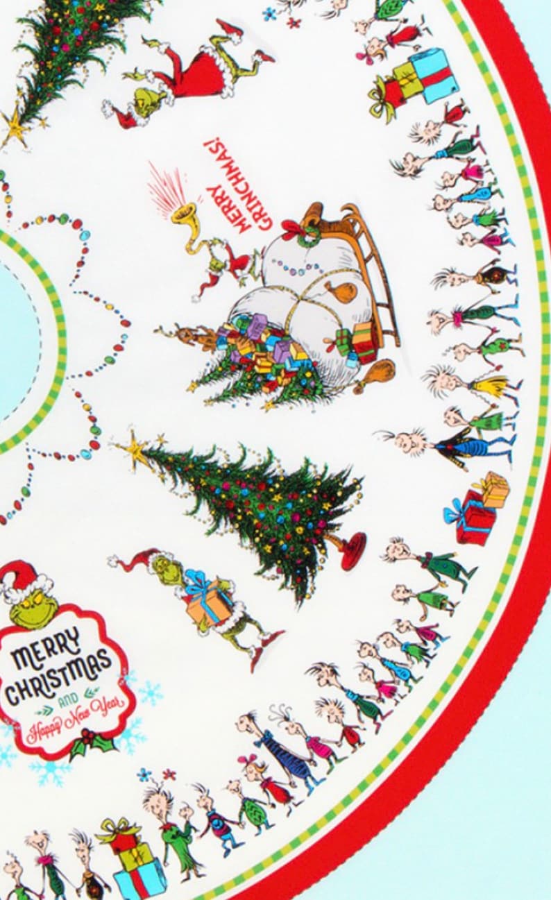 How the Grinch Stole Christmas Tree Skirt Panel Etsy