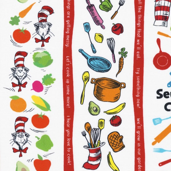 Dr. Seuss Chef Stripes Fabric By The Yard