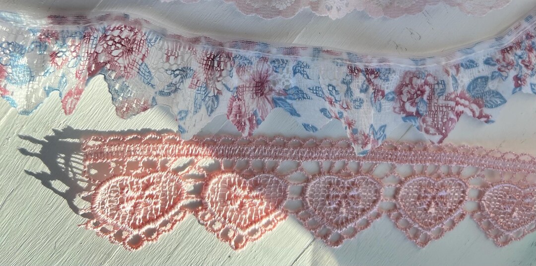 Multi Colored Ruffles Lace Multi Colored Lace Your Choice of Color Either Blue or Pink #2 - Etsy