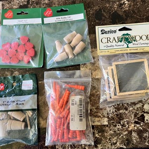 Mini Wood Accessories Your Choice Of Red Hearts Or Milk Bottles Or Butter Churns Or Chalk Boards Or Cribbage Pegs/Snowman Noses