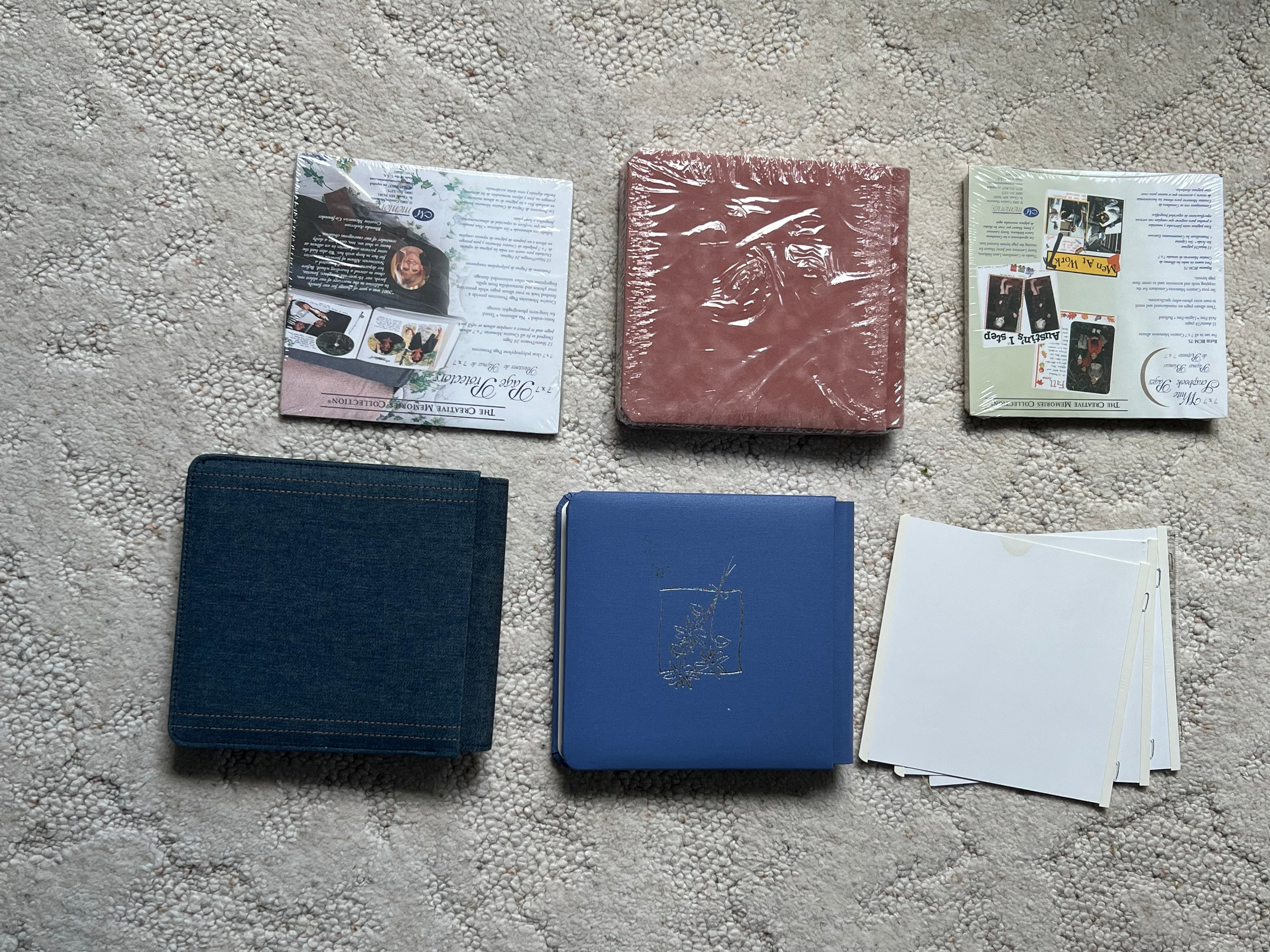 Scrapbook Photo Album Wedding Baby Family Memory Gift Black DIY Scrapbook  Album 7x7 inch 