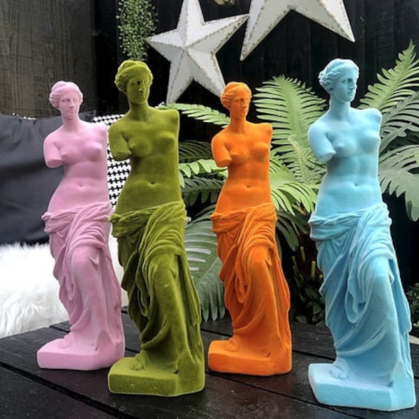 Peculiar flocado brillante Venus De Milo Ornamento / Estatua de Venus / Decoración colorida / Decoración ecléctica / Idea de regalo / Estatua de la diosa