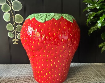 Large Strawberry Vase  | Quirky Fruit Planter | Eclectic Decor | Fun Decor | Gift Idea