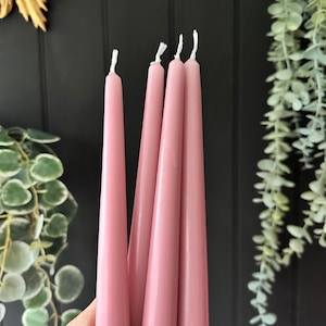 Rose Pink Taper Candles | Dinner Candlesticks