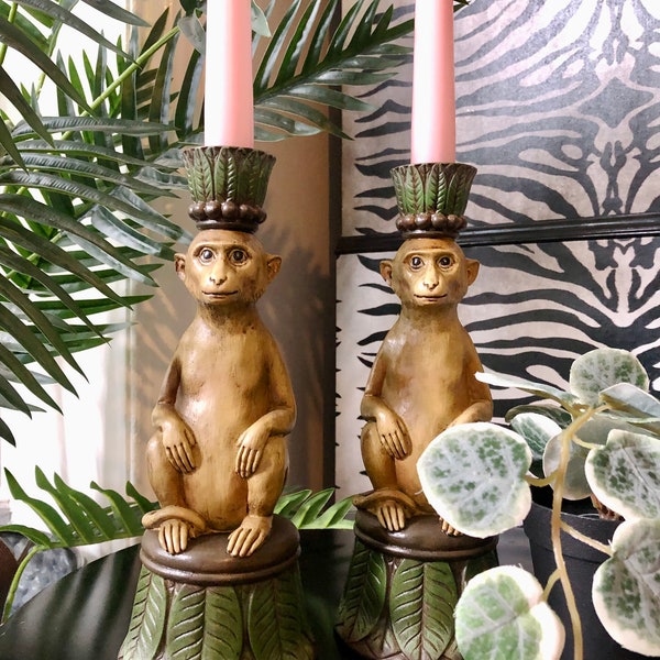 Quirky Monkey Candlestick Holder | Eclectic Decor | Gift Idea | Candle Holder | Lounge Decor | Candle Lovers | Quirky Decor