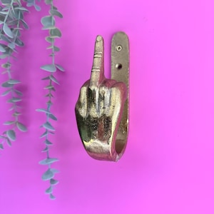Gold Middle Finger Wall Hook | Wall Art |  Eclectic Decor | Wall Decor | Hand Gesture Wall Hook