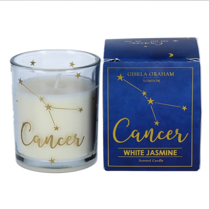 Cancer Star Sign Scented Candle Zodiac Candle Grapefruit Etsy